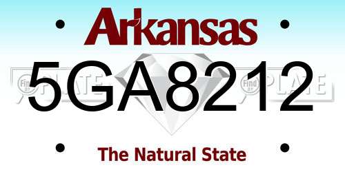 5GA8212 Arkansas License Plate