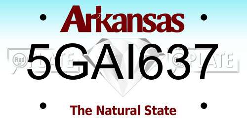 5GAI637 Arkansas License Plate