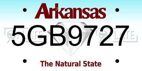 5GB9727 Arkansas License Plate