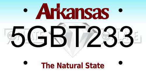 5GBT233 Arkansas License Plate
