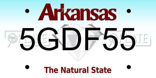 5GDF55 Arkansas License Plate