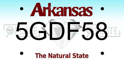 5GDF58 Arkansas License Plate