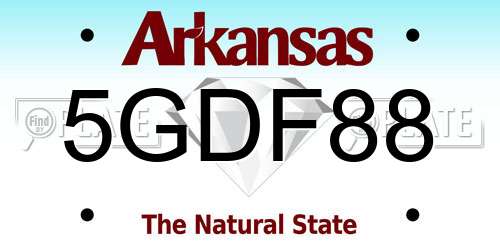 5GDF88 Arkansas License Plate