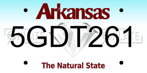 5GDT261 Arkansas License Plate