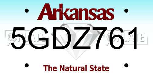 5GDZ761 Arkansas License Plate