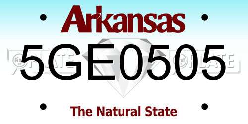 5GE0505 Arkansas License Plate