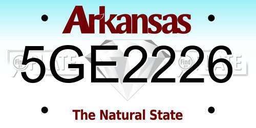 5GE2226 Arkansas License Plate