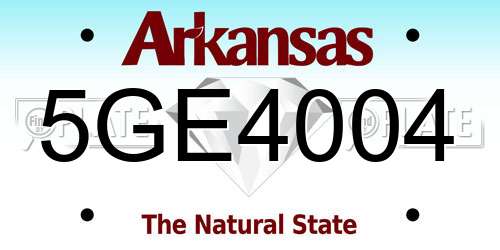 5GE4004 Arkansas License Plate