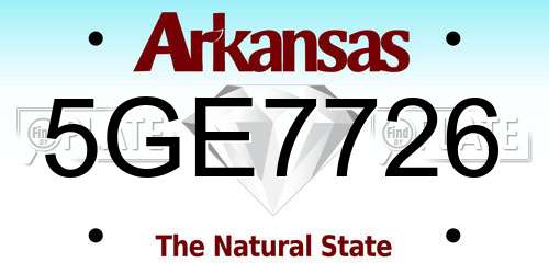 5GE7726 Arkansas License Plate