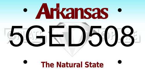 5GED508 Arkansas License Plate