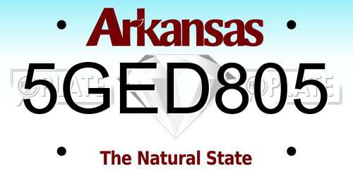 5GED805 Arkansas License Plate