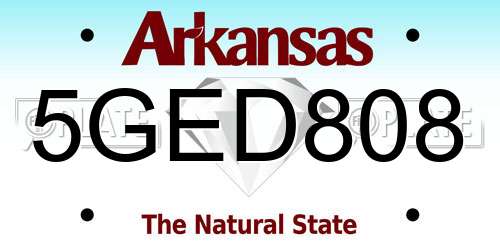 5GED808 Arkansas License Plate