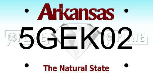 5GEK02 Arkansas License Plate