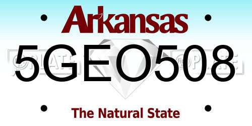 5GEO508 Arkansas License Plate