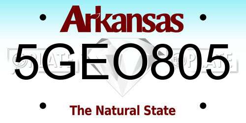 5GEO805 Arkansas License Plate