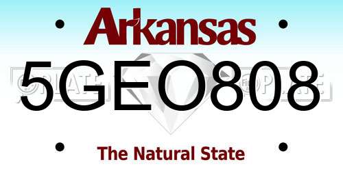 5GEO808 Arkansas License Plate