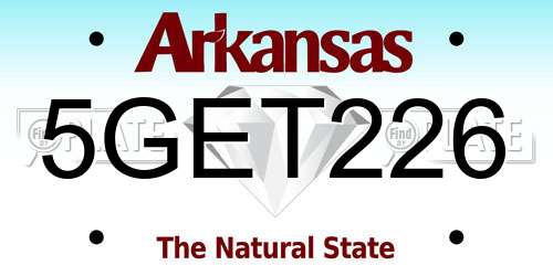 5GET226 Arkansas License Plate
