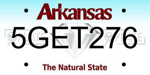 5GET276 Arkansas License Plate