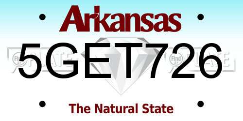 5GET726 Arkansas License Plate