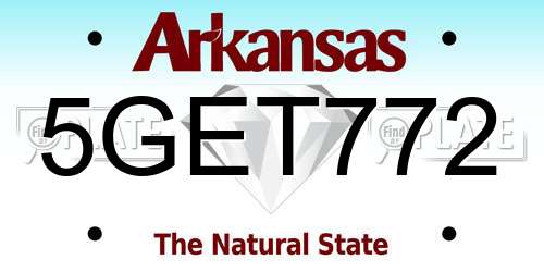 5GET772 Arkansas License Plate