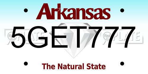 5GET777 Arkansas License Plate