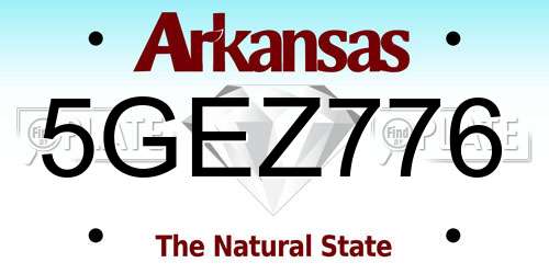 5GEZ776 Arkansas License Plate
