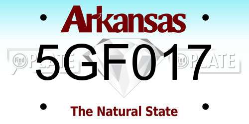 5GF017 Arkansas License Plate