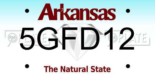 5GFD12 Arkansas License Plate