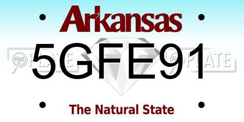 5GFE91 Arkansas License Plate