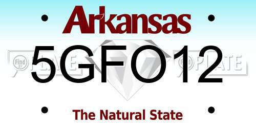 5GFO12 Arkansas License Plate