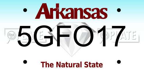 5GFO17 Arkansas License Plate