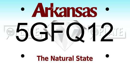 5GFQ12 Arkansas License Plate