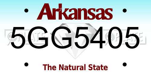 5GG5405 Arkansas License Plate