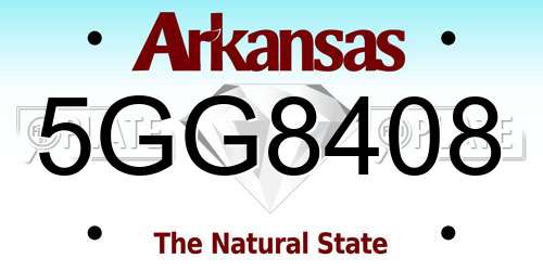 5GG8408 Arkansas License Plate