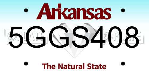 5GGS408 Arkansas License Plate