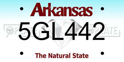 5GL442 Arkansas License Plate