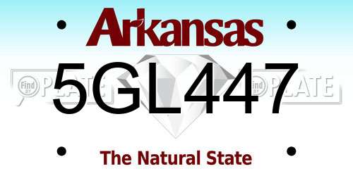 5GL447 Arkansas License Plate