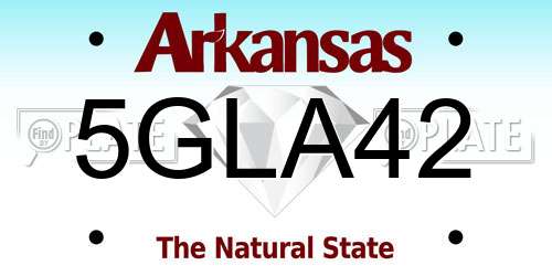 5GLA42 Arkansas License Plate