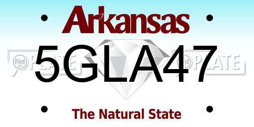 5GLA47 Arkansas License Plate