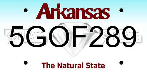 5GOF289 Arkansas License Plate