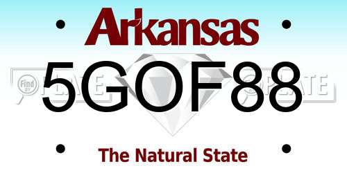 5GOF88 Arkansas License Plate
