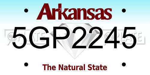 5GP2245 Arkansas License Plate