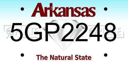 5GP2248 Arkansas License Plate