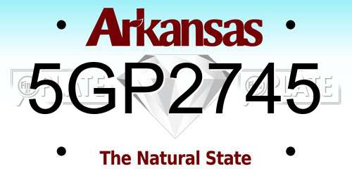 5GP2745 Arkansas License Plate