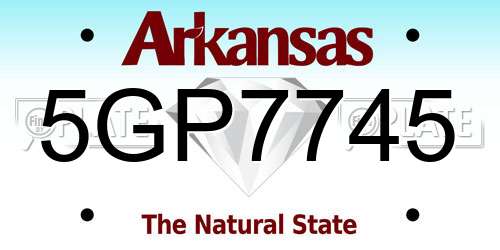 5GP7745 Arkansas License Plate