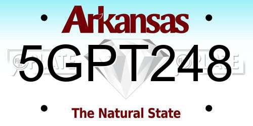 5GPT248 Arkansas License Plate