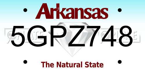 5GPZ748 Arkansas License Plate