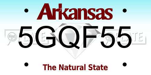5GQF55 Arkansas License Plate