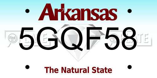 5GQF58 Arkansas License Plate