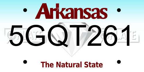 5GQT261 Arkansas License Plate